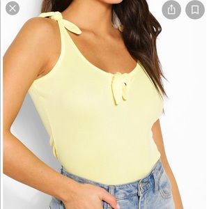 Boohoo Tie Shoulder Tank Top